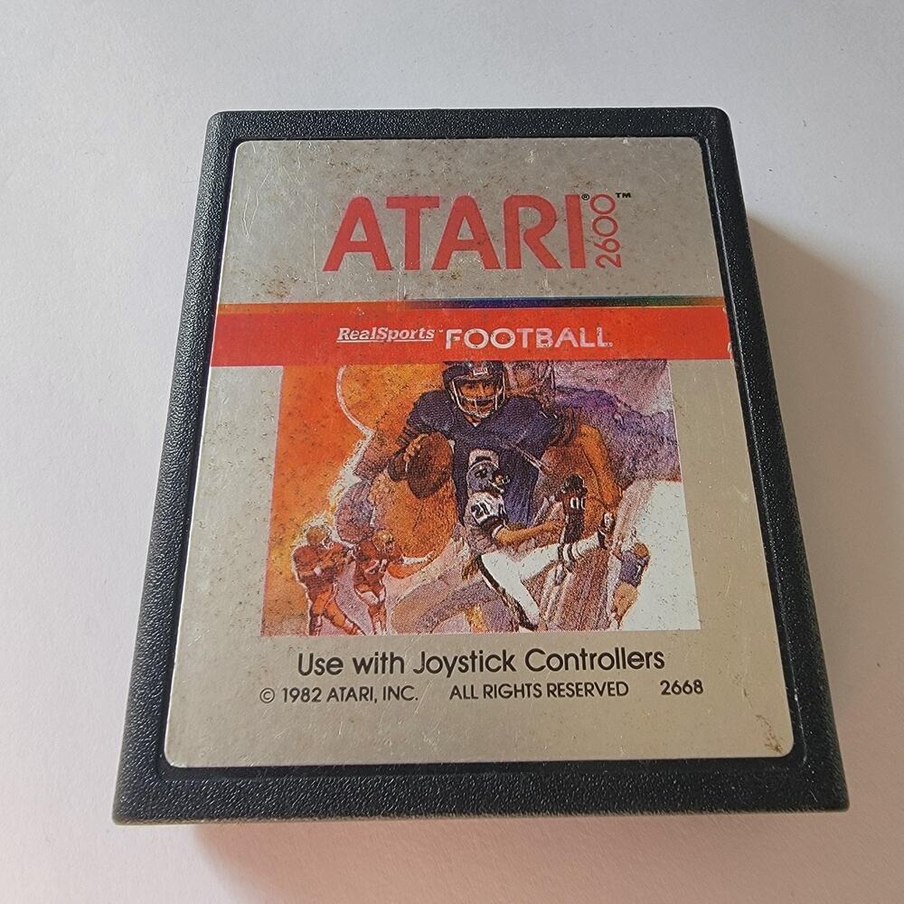 Vintage RealSports Football Atari 2600 Game Cartridge Only 1982 Atari Sports